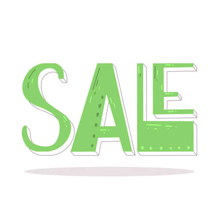 Lettering sale in beautiful green letters. Banner for the web.のイラスト素材