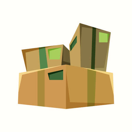 Goods boxes. Vector illustration in flat styleのイラスト素材