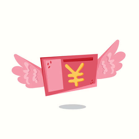 Spend yuan money. Vector illustration in flat styleのイラスト素材