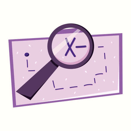 Treasure map. Search for treasure. Vector illustration in flat styleのイラスト素材