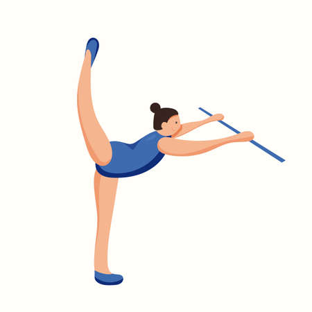 Gymnast. Vector illustration in flat styleのイラスト素材