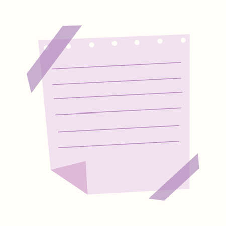 A piece of paper in a line on tape. Vector illustration in flat styleのイラスト素材