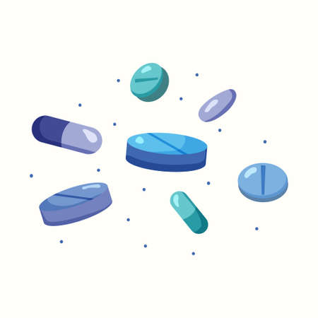 Medicine pills. Vector illustration in flat styleのイラスト素材