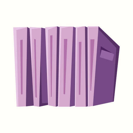 Books in a row. Vector illustration in flat style