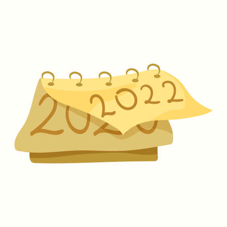 Calendar with a year. Vector illustration in flat styleのイラスト素材