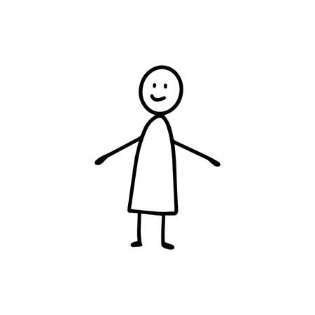doodle man drawn in childish style vector illustrationのイラスト素材
