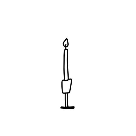 doodle candle vector illustration isolatedのイラスト素材
