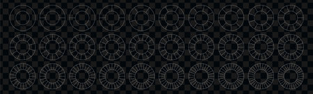 Divided geometric circles. Segment slice set. simple geometry. Diagram with sections or steps. Vector isolated illustrationのイラスト素材
