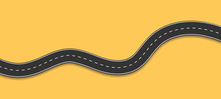 Top view on road map. Curve highway roadway. vector infographicのイラスト素材