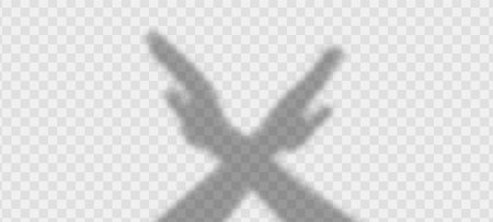 Cross hands shadow. Overlay woman arm.Break the bias concept.Vector illustrationのイラスト素材