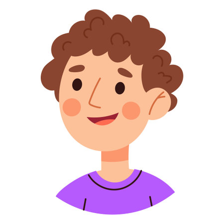 People avatars. Character head portraits. Happy modern young person avatars. flat vector illustrationのイラスト素材