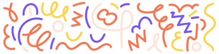 Squiggle pattern memphis. Abstract lines and shapes. Fun and colorful children's party pattern....
