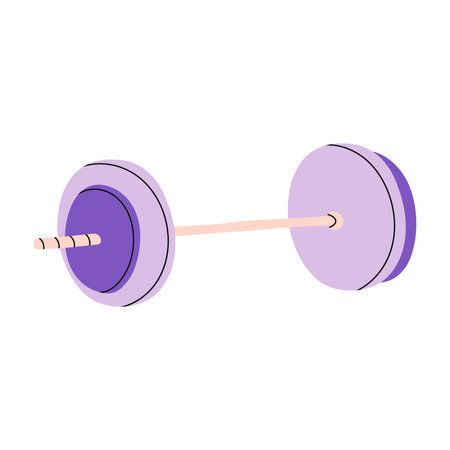 Athletic collection featuring key sport and gym equipment. Essential items yoga mats, dumbbells, and athlete bags showcased . Flat vector illustration isolated on white background.のイラスト素材