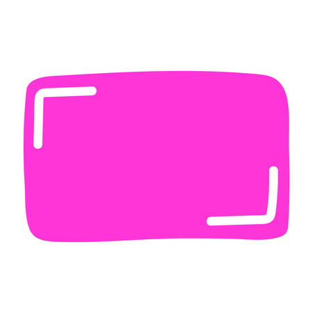 Rectangle pink frame line. square shape outline on hand draw style. vector illustration isolatedのイラスト素材