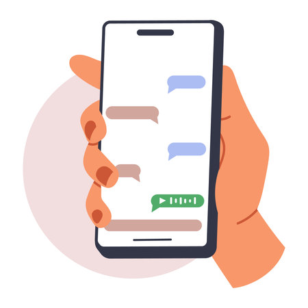 hands holding phone. Scrolling smartphone, app mail, application photo. cellphone camera Flat vector illustrationのイラスト素材