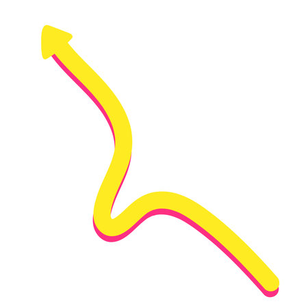 Doodle spiral arrows icon. Design quirky twist zigzag line, spring coil, curve wave. Vector illustrationのイラスト素材