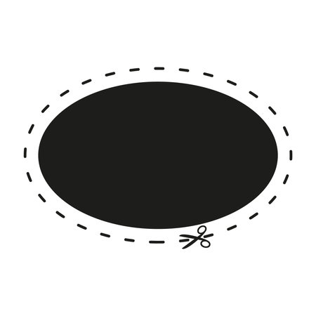 Cut line icon with scissor, cut here guidance, scissors and dash. Coupon mark and symbol for cropping, signifying voucher. Flat vector illustrations isolated in background.のイラスト素材