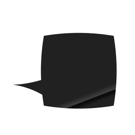 Text and speech in a black balloon for chat. Cloud icon, bubble doodle. Flat vector illustrations isolated in background.のイラスト素材