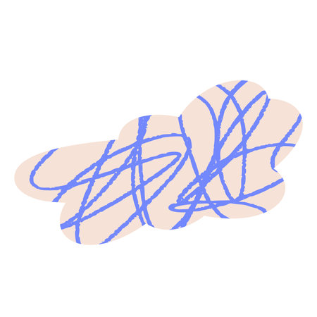 Cute abstract shapes and doodle elements cutout, collage designs. Graphic art. Flat vector illustration isolated on white background.のイラスト素材