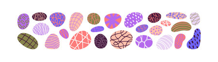 Abstract shapes with freehand cutout style, paper cuts for organic collage effect. Flat vector illustration isolated on white background.のイラスト素材