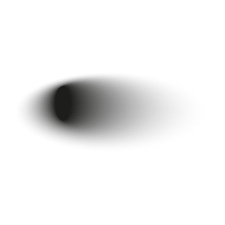Realistic shadow set with round shapes. black shade effect. Isolated object. Flat vector illustration on white background.のイラスト素材
