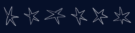 Organic star shape with abstract doodle design. Retro style and graphic element. Flat vector illustration isolatedのイラスト素材