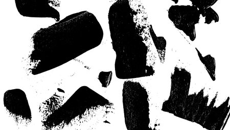 Black and white distressed background with rough edges and abstract overlay. Vintage dirty grunge paint effect. Flat vector illustration isolatedのイラスト素材