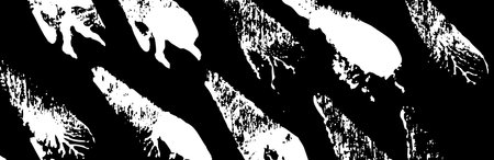 Artistic abstract background with paint strokes, spray dots, and shapes. Black vintage texture with...