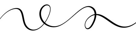 Swoosh, swash underline stroke.Abstract wavy thin line. Squiggle elements. Vector isolated illustrationのイラスト素材