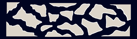 Torn paper pieces set with ripped edges and textured cutouts. Notebook scraps, frames, and borders collection for scrapbook templates. Flat vector illustration isolatedのイラスト素材