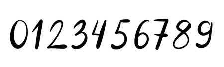 Hand-painted numbers 1, 2, 3 in acrylic brush style. Grunge calligraphy digits with ink splatter effects. Flat vector illustration isolated on white background.のイラスト素材