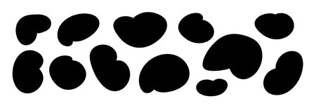 Abstract liquid shapes with playful organic blobs. Graphic irregular spots and bubble figures. Flat vector illustration isolated on white background.のイラスト素材