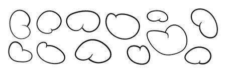 Organic blob shapes with irregular fluid forms. Abstract round spots and liquid bubble figures. Flat vector illustration isolated on white background.のイラスト素材
