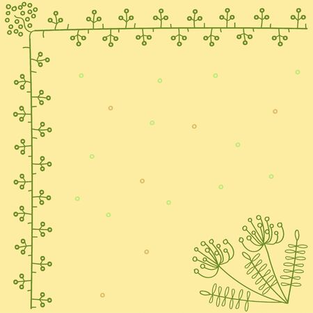 Vector illustration of text frame, photo with image simplified ethnic floral ornament.のイラスト素材