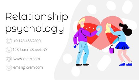 Vector flat business card for family psychologistのイラスト素材