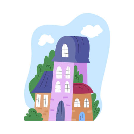 Vector architectural structures, houses.のイラスト素材