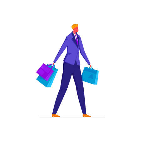 Vector man, employee in business, office suit.のイラスト素材