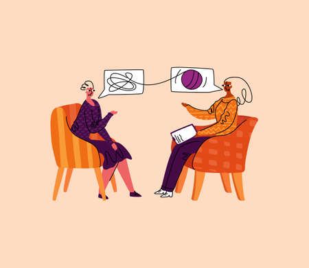 reception from psychologist, psychotherapistのイラスト素材