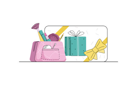 concept gift cards, makeup, cosmeticsのイラスト素材