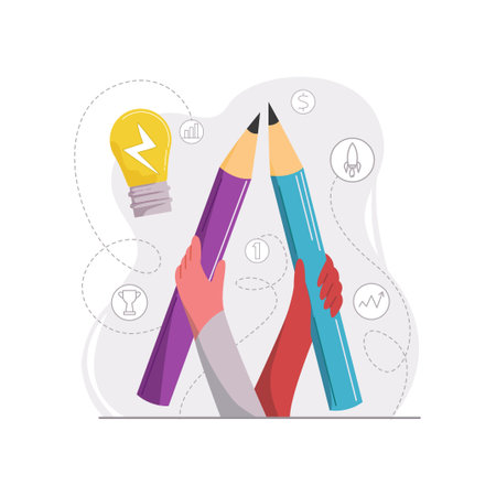 concept thinking differently, ideaのイラスト素材