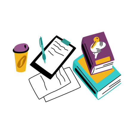 desktop of neurologist, psychiatristのイラスト素材