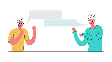 Vector flat image layout of arguing charactersのイラスト素材