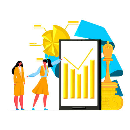 Vector image metaphor with elements of analyticsのイラスト素材