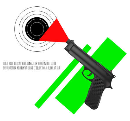 Black Pistol short barreled small arms Automatic.のイラスト素材