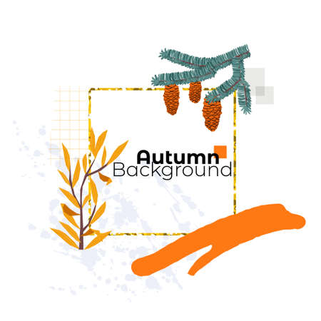 Image with an abstract frame on theme of autumn.のイラスト素材