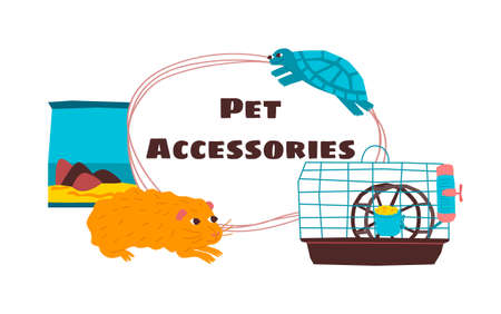 illustration with frame, design of text pet storeのイラスト素材