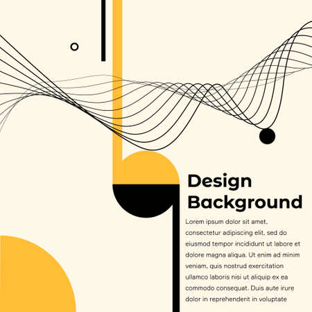 Vector abstract illustration with wavy and geometric background shapes. There is an empty space for the text. It can be used in the design of books, posters, etc.のイラスト素材