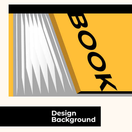 Vector flat abstract illustration in the minimalism style with the image of cover of an open book. Square format. There is an empty space for text. It can be used in web design, banners, posters.のイラスト素材