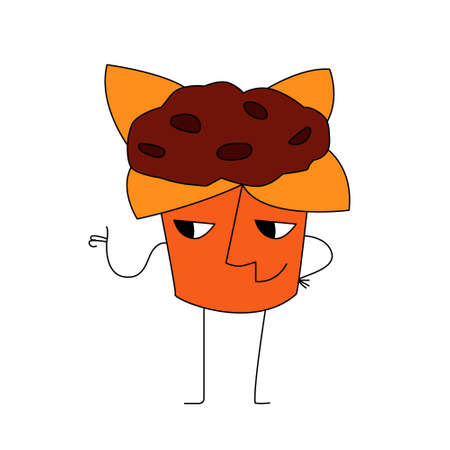 vector flat linear image with sweetness, pastries.のイラスト素材