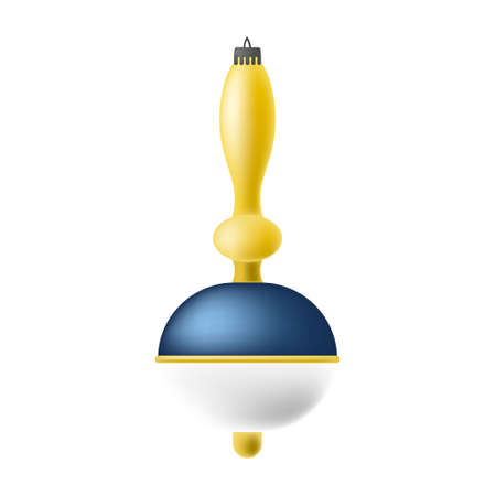 Vector isolated 3D illustration of a Christmas tree toy in the form of yellow icicle, ball. Concert celebrating the New Year, Christmas. You can use the element in web design, design postcards, etc.のイラスト素材
